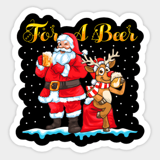 Matching Ugly Christmas Sweaters. Couples Christmas. Matching Beer Sweaters. Sticker